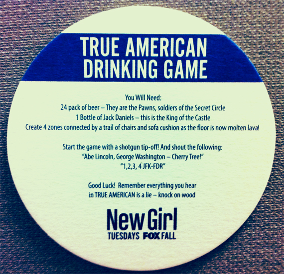 True American Drinking Game Coaster