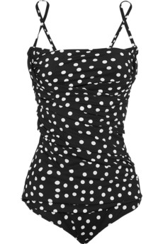 Retro Ruched Polka Dot Swimsuit