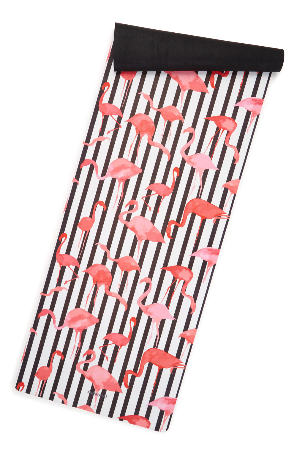 Colorful yoga mat in flamingo print